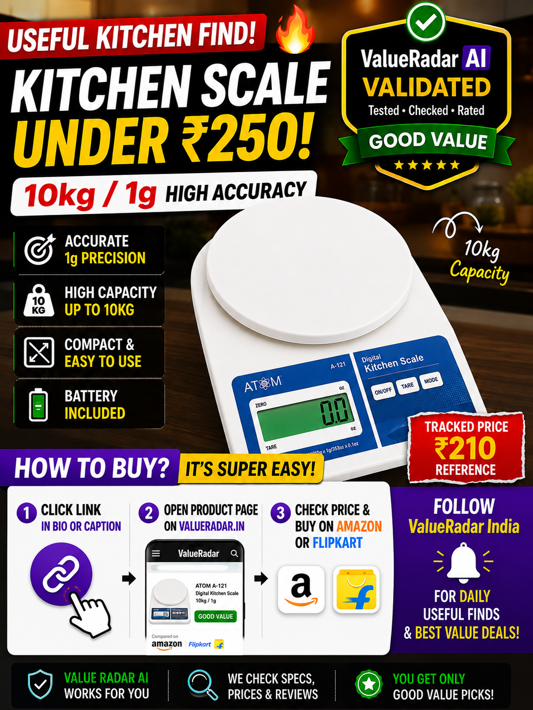 ValueRadar VR001 ATOM Aliston SF-400 digital kitchen scale buying guide